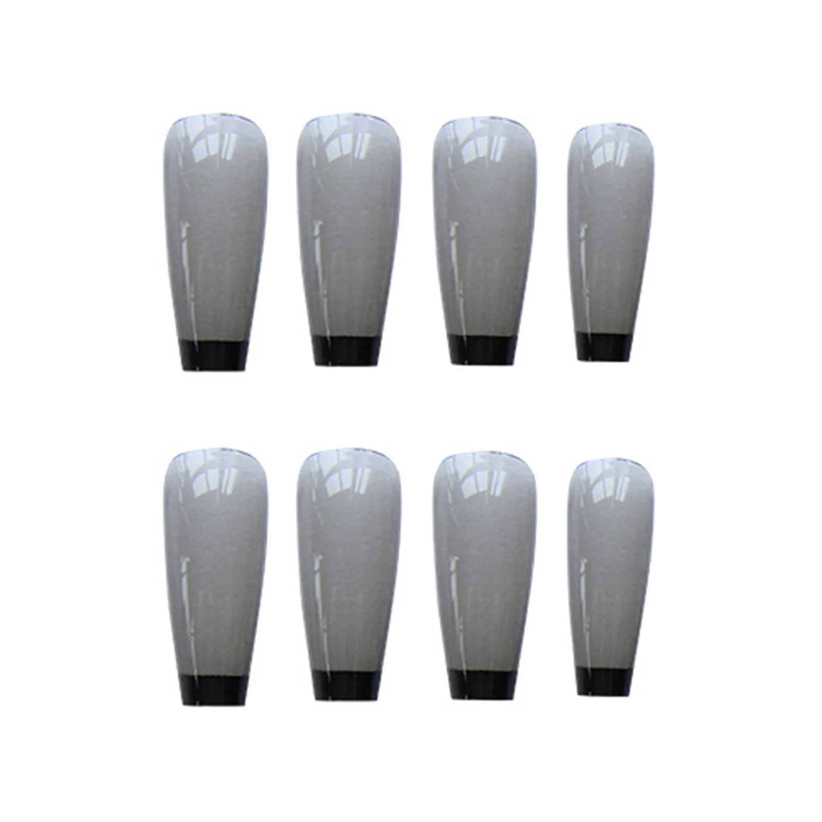 

24pcs Ballet Transparent Black Wear Long Paragraph Fashion Manicure Patch False Nails Save Time Wearable Nail Patch Nail Art