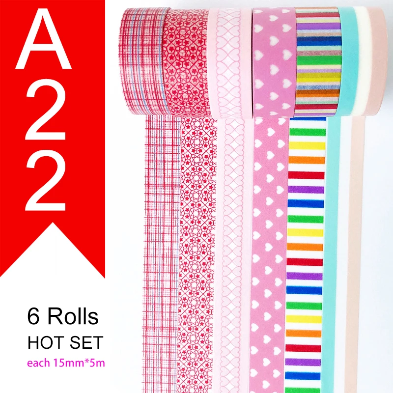SET-A22 И купон васи лента, васи лента, акварель, опционально сочетание, распродажа, 9 стилей Наборы горячая Распродажа набор A30-A38 - Цвет: SET-A22