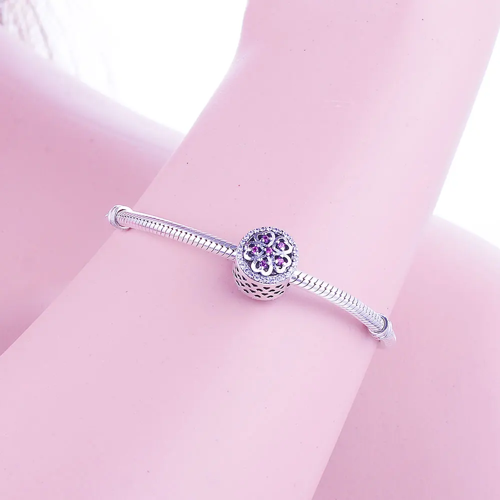 2021 Winter Collection DIY Fit Original pandora Charms Bracelet Jewelry 925 Sterling Silver Heart Charm Beads With Red Clear CZ | Украшения