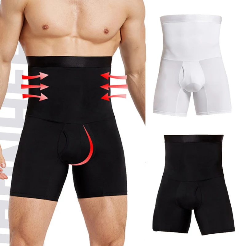 

Newly Men Shapewear High Waist Tummy Leg Control Briefs Anti-Curling Slimming Body Shaper S66