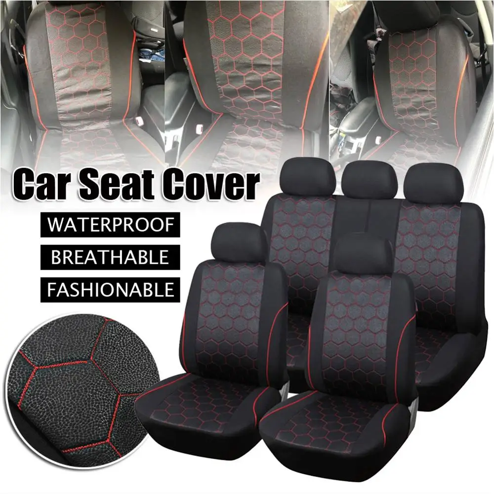 

9PCS Waterproof Car Seat Cover Universal Fit Most Vehicles Seats Interior Accessories Seat Covers Cushion Car Seat Protector CSV