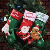 new year christmas stocking sack xmas gift candy bag noel christmas decorations for home natal navidad sock christmas tree decor