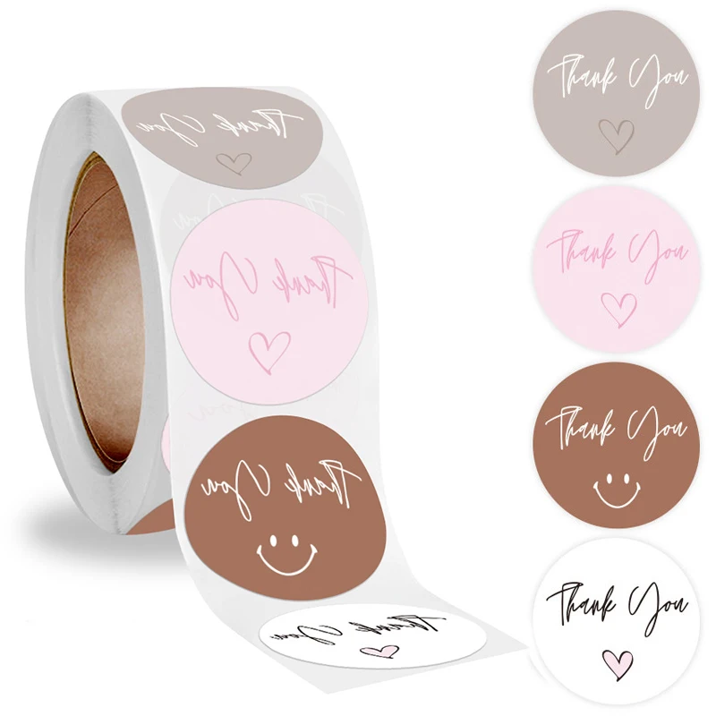 

500pcs Round Thank You Stickers for Envelope Seal Labels Gift Packaging decor Birthday Party Scrapbooking Stationery Sticker
