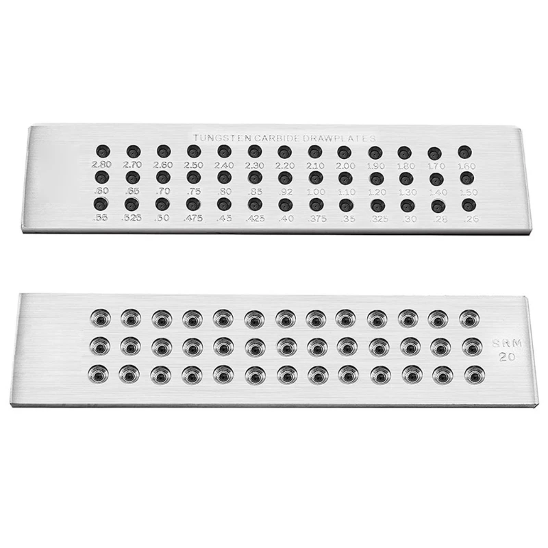 

39 Holes 0.26-2.80mm DIY Wire Drawplate Tungsten Carbide Steel Jewelry Wire Round Draw Plate for Jewelry Making Tools