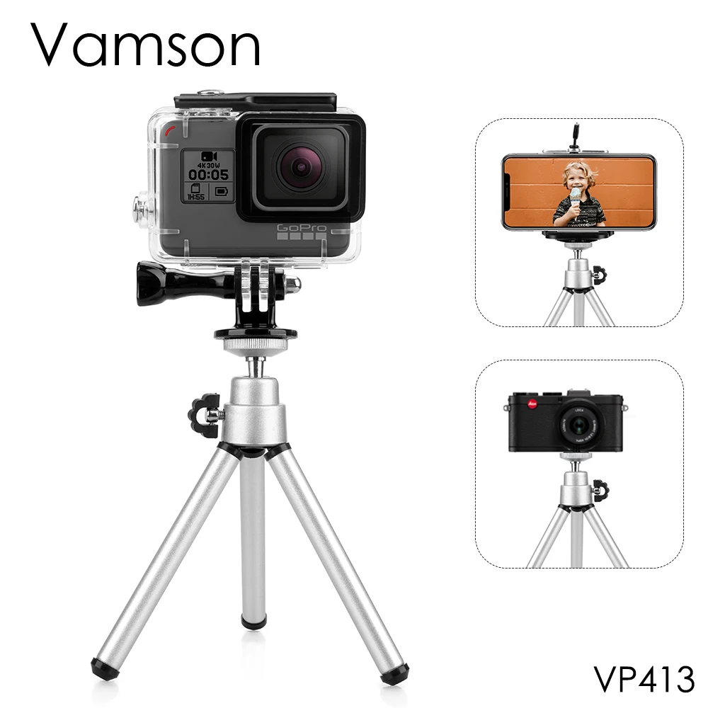 Мини масштабируемый монопод Штатив Vamson для Go Pro Аксессуары GoPro Hero 7 6 5 4 3 + Sj4000 Xiaomi Yi