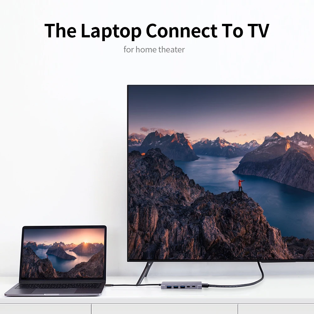 

9-in-1 USB C HUB Multifunctional Type-C to 4K HD Hub pc laptop USB C hub Plug and play portable hub for USB C phones laptops pc