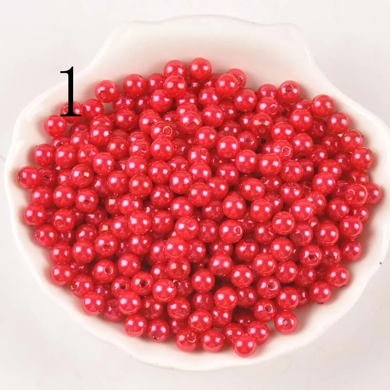 3 10 мм 23 цвета жемчужные акриловые бусины Круглые подходят для ювелирных изделий