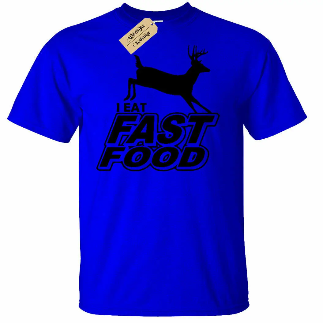 Я ем фаст-фуд смешные мужские футболки Охотник олень стрельба Охота подарок