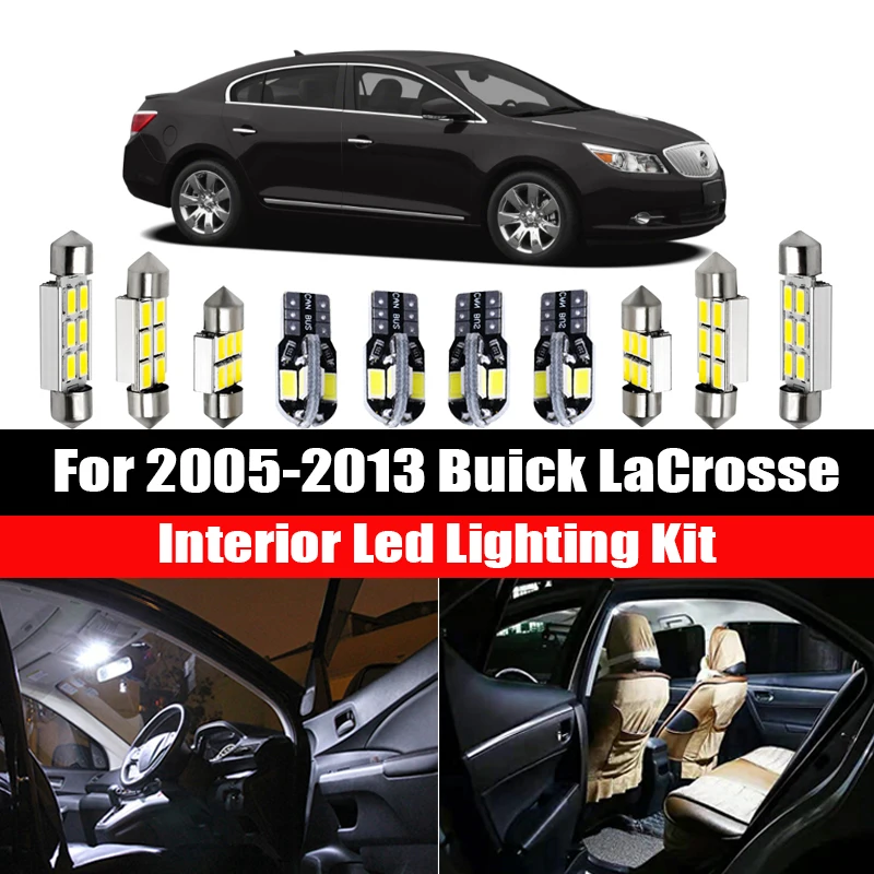 

15x Canbus Error Free светодиодный внутренний светильник комплект посылка для 2005-2013 Buick Лакросс автомобильные аксессуары Карта Купол Магистральные ...