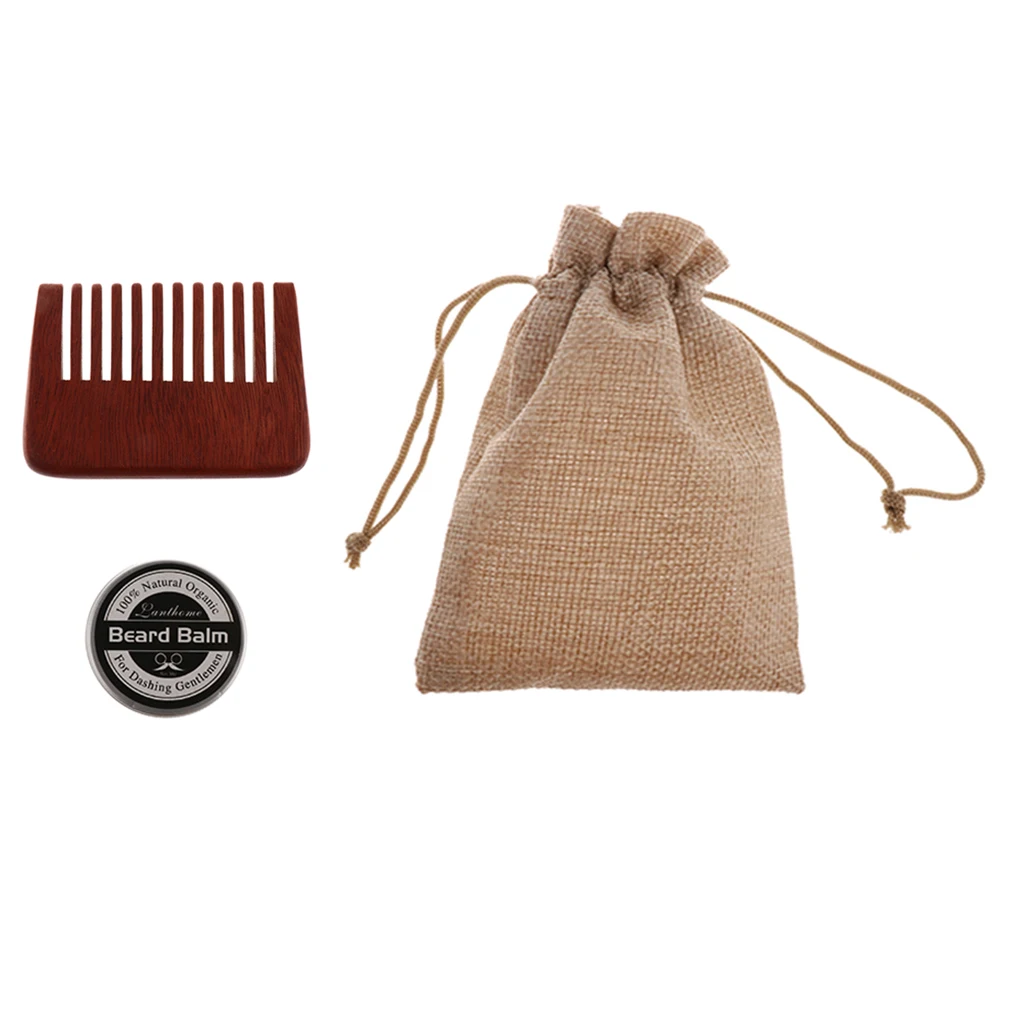

Men's Facial Hair Grooming Beard/ Mustache Balm Wax Handmade Comb Set
