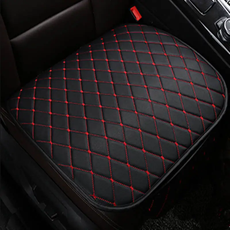 Black red 1Pcs Универсальный кожаный чехол для сиденья автомобиля, подушка для переднего и заднего сиденья, чехол для сиденья для автомобильного кресла, защитный коврик, аксессуары для интерьера - Название цвета: Black red 1Pcs