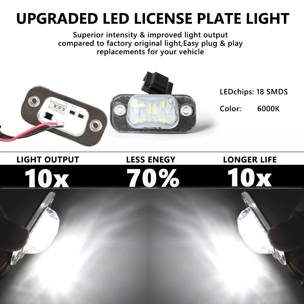 2 шт. белые светодиодный ные подсветки номерного знака для VW Golf Mk3 Polo 3 Classic голоса