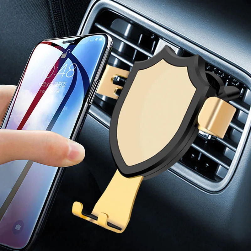 

Alloy Car Mobile Phone Bracket Car Metal Gravity Shield Bracket Air Outlet Navigator Recorder Vertical Bracket Auto Parts