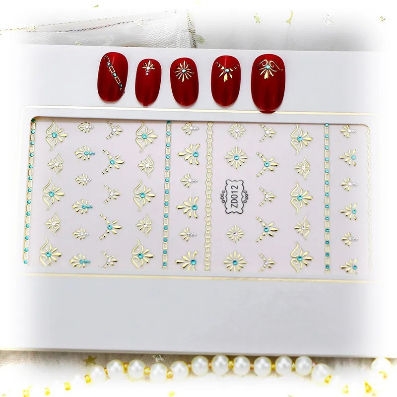 Модные Красочные зимние стильные 3D наклейки Стразы для ногтей 24 дизайна