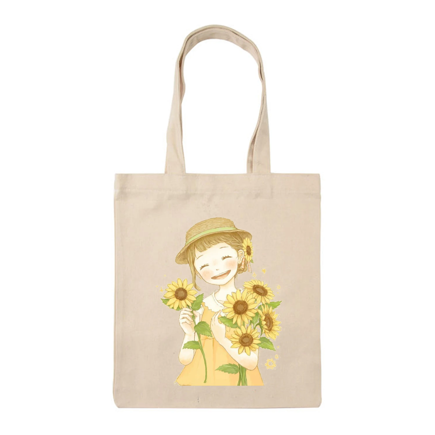 

Женская Холщовая Сумка с цветочным принтом, с принтом