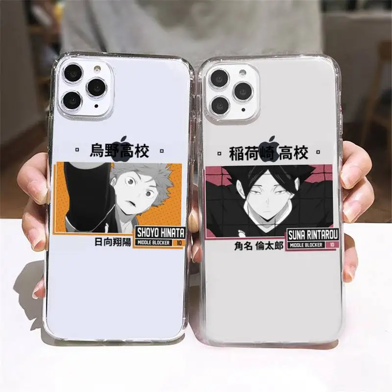 

volleyball boy Haikyuu Anime Phone Case Transparent soft For iphone 5 5s 5c se 6 6s 7 8 11 12 plus mini x xs xr pro max