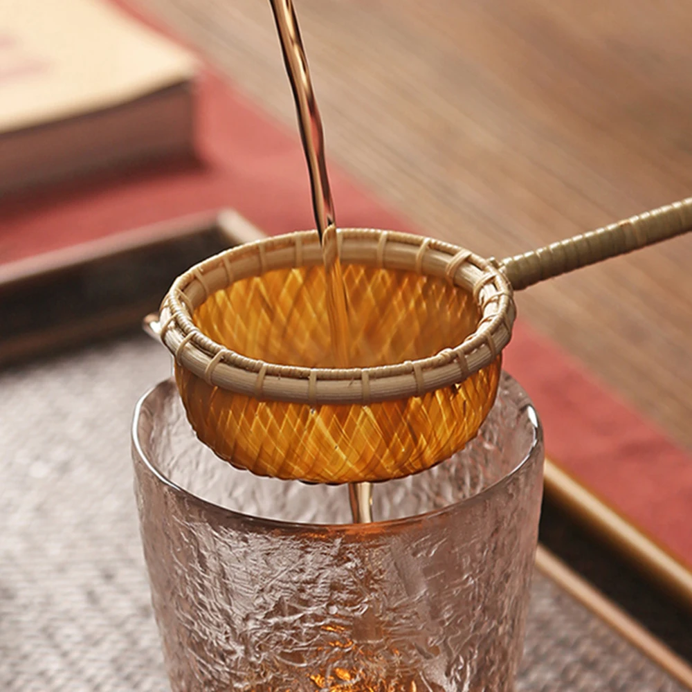 Бамбуковое чайное ситечко ручной работы мини-фильтр для кофе вина соевого молока
