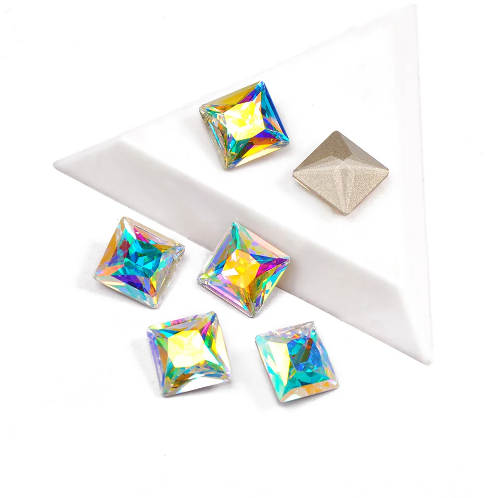 YANRUO 4447 Top Fancy Rhinestone Princess Square Shape AB Color Rhinestones Popular Glass Diamond Design DIY Nail Art Decoration