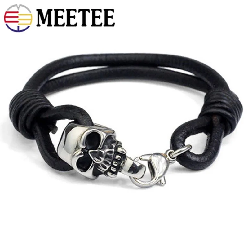 Meetee 2 метра 8 мм веревка из воловьей кожи кожаные шнуры натуральный черный