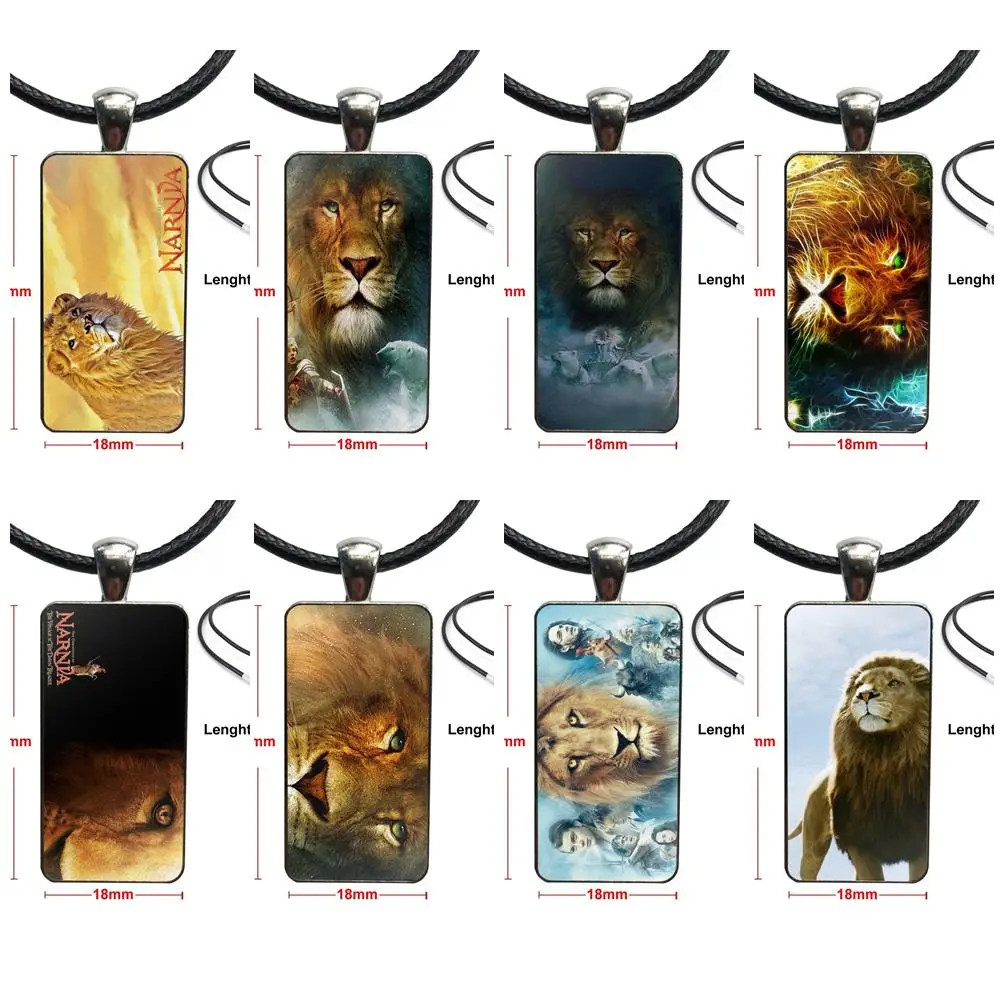 Хроники Нарнии стекло кабошон колье кулон прямоугольное ожерелье стальной цвет