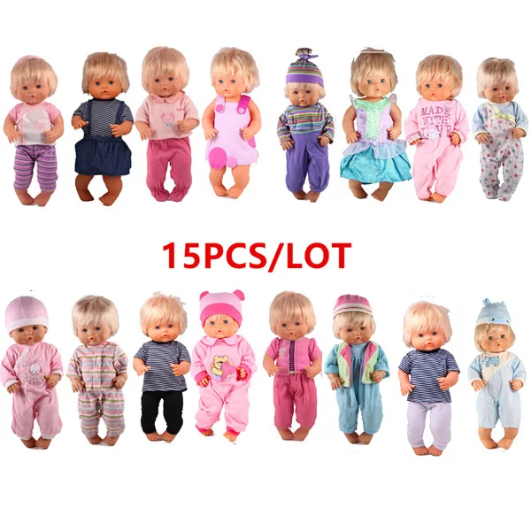 Одежда для кукол подходит 41 см Nenuco Accesorios Nenuco y su Hermanita 15 шт./лот разные стили наряды лучшие DIY игрушки для девочек - Цвет: 15pcs clothes1