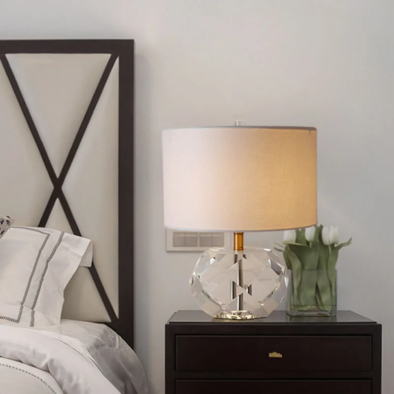Современная хрустальная Светодиодная настольная лампа для спальни домашняя