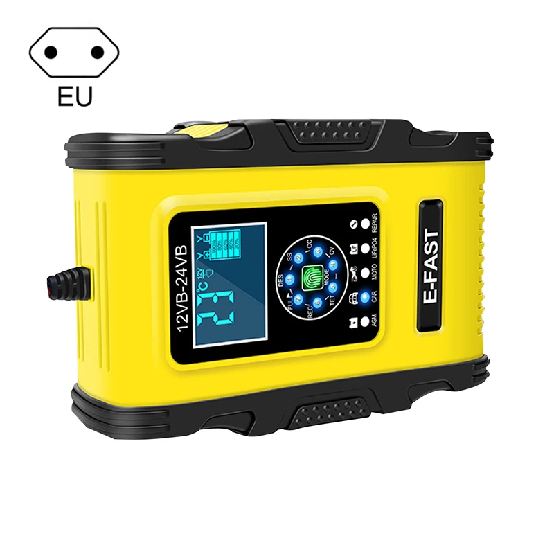 smart fast charger lead acid battery pulse repair charger 12v 24v 12a 7 segment digital motorcycle car battery charger free global shipping