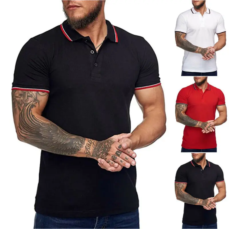 

Men T-Shirt Summer Beach Shirt Holiday Short Sleeve Basic Tops Casual Polo Shirt