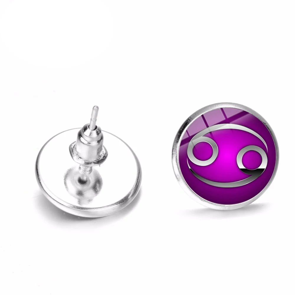 Серьги-гвоздики SONGDA со знаками Зодиака 12 созвездий гороскоп астрология Лев весы