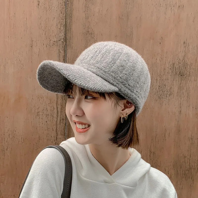 

2020New Winter Woman Hats Woolen Baseball Cap Women's Autumn and Winter Korean Fashion Trend Hat Cute Winter Warm Cool Hat