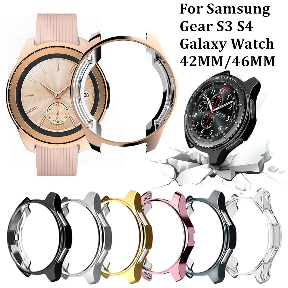 Мягкий чехол Duoteng из ТПУ с покрытием для Samsung Galaxy Watch 46 мм 42 Gear S3 S4 защитный бампер