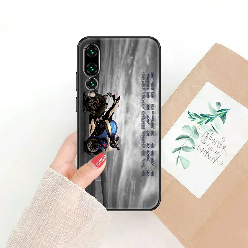 

SUZUKIs Motorcycle Phone case For Huawei P Mate P10 P20 P30 P40 10 20 Smart Z Pro Lite 2019 black soft bumper tpu cell cover art