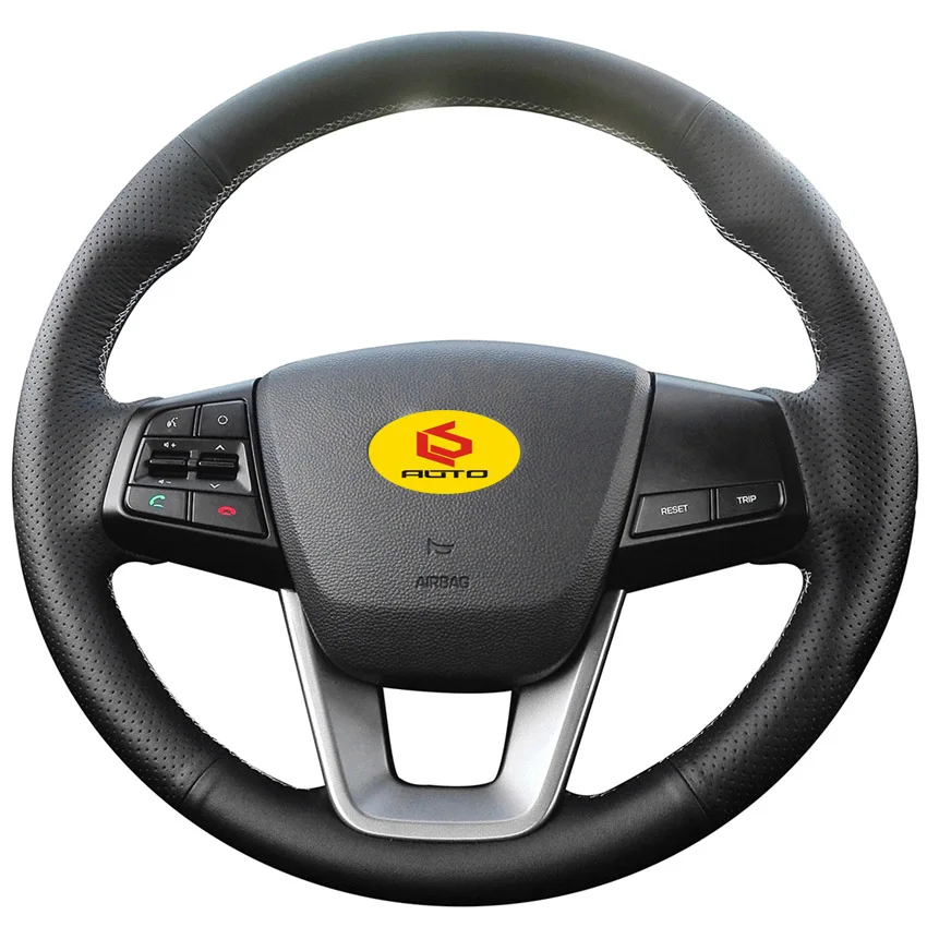 Оплетка на руль для Hyundai ix25 2014 2016 Creta 2017 funda volante кожаный чехол руль|Чехлы руль| |