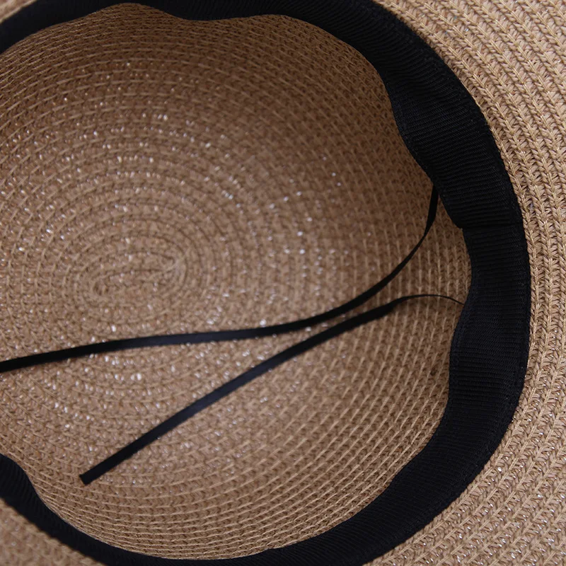 Шляпа женская Соломенная с бантом Модная Складная пляжная Панама широкими