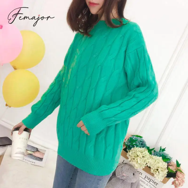 Женские однотонные пуловеры Осень-зима 2019 вязаные топы с длинным рукавом женские