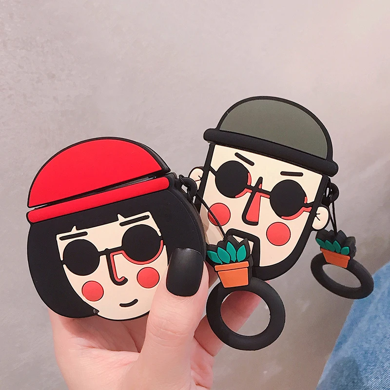 Для AirPods чехол силиконовый милый 3D профессиональный Leon наушники для Airpods 2