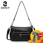 Женская сумка на плечо Zency Noble, 100% натуральная кожа, зимняя льняная синяя модная сумка через плечо, бежевая сумка-хобо