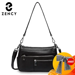 Женская сумка на плечо Zency Noble, 100% натуральная кожа, зимняя льняная синяя модная сумка через плечо, бежевая сумка-хобо