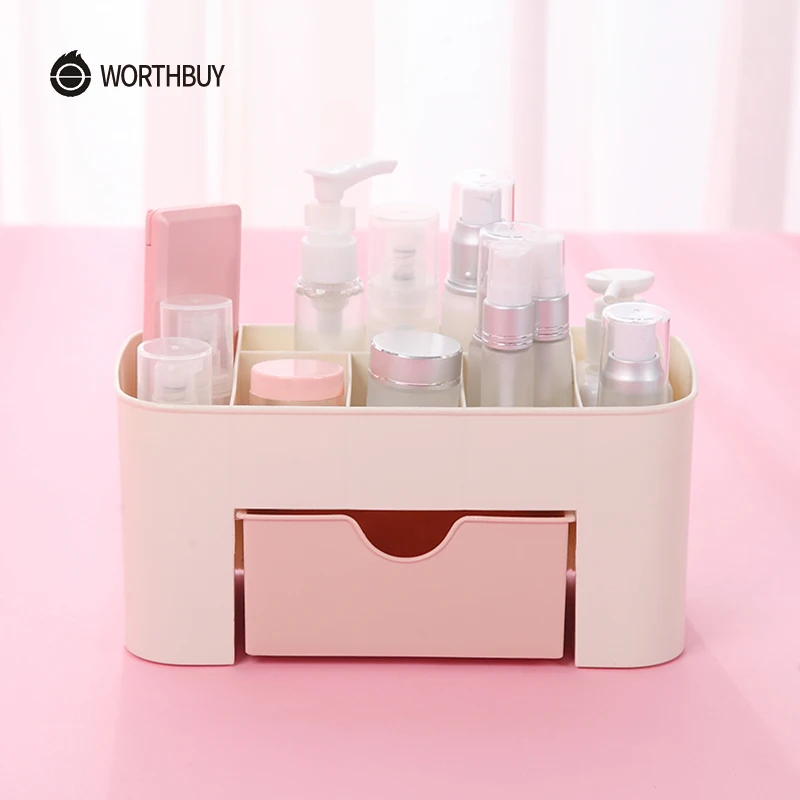 

VandHome Multifunctional Makeup Organizer Box Plastic Desk Desktop Makeup Organizer For Cosmetics Box Bathroom Storage Container