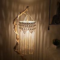2021 nordi hand woven lampshade boho creative home furnishing cotton rope woven lampshade simple home soft decoration lampshade