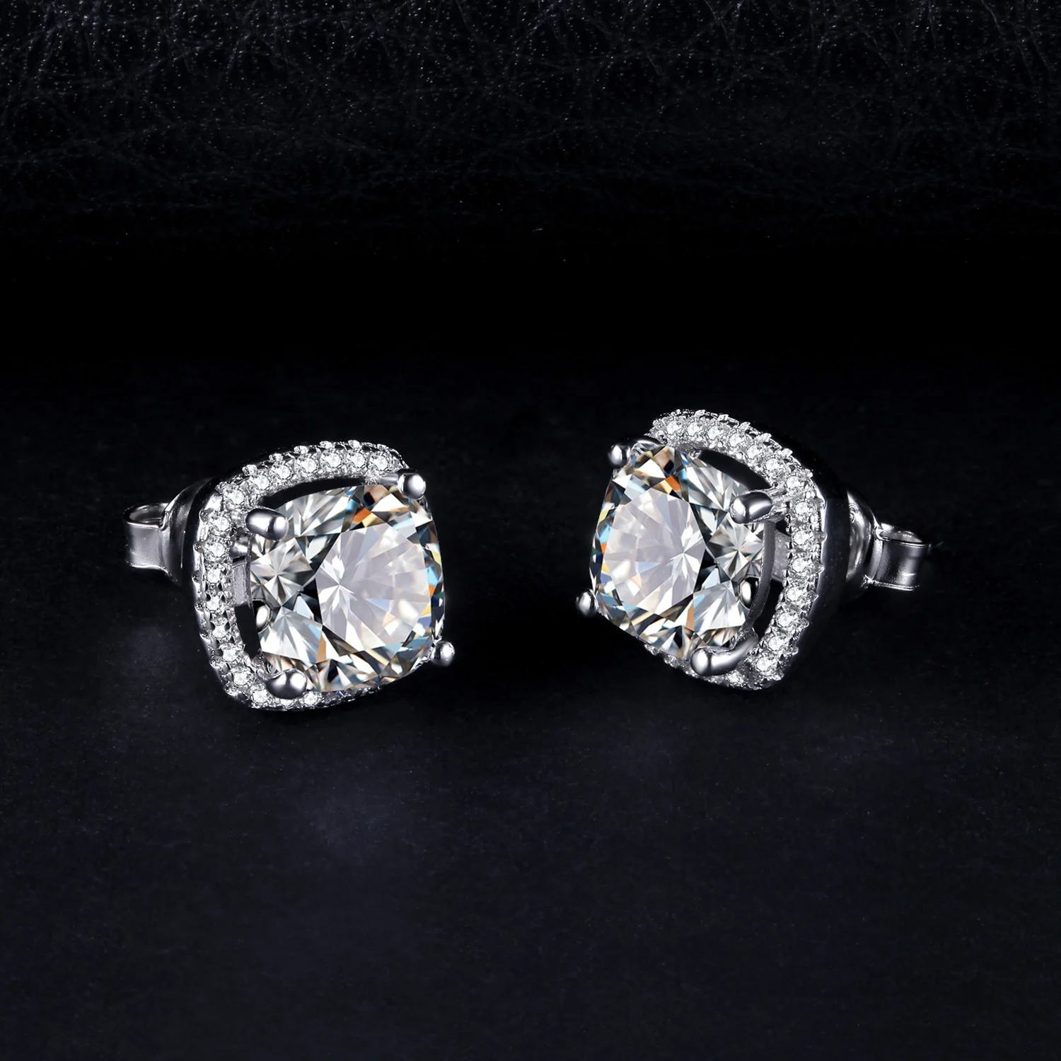 Женские серьги гвоздики JPalace Cubic Zirconia Halo корейские из стерлингового серебра 925