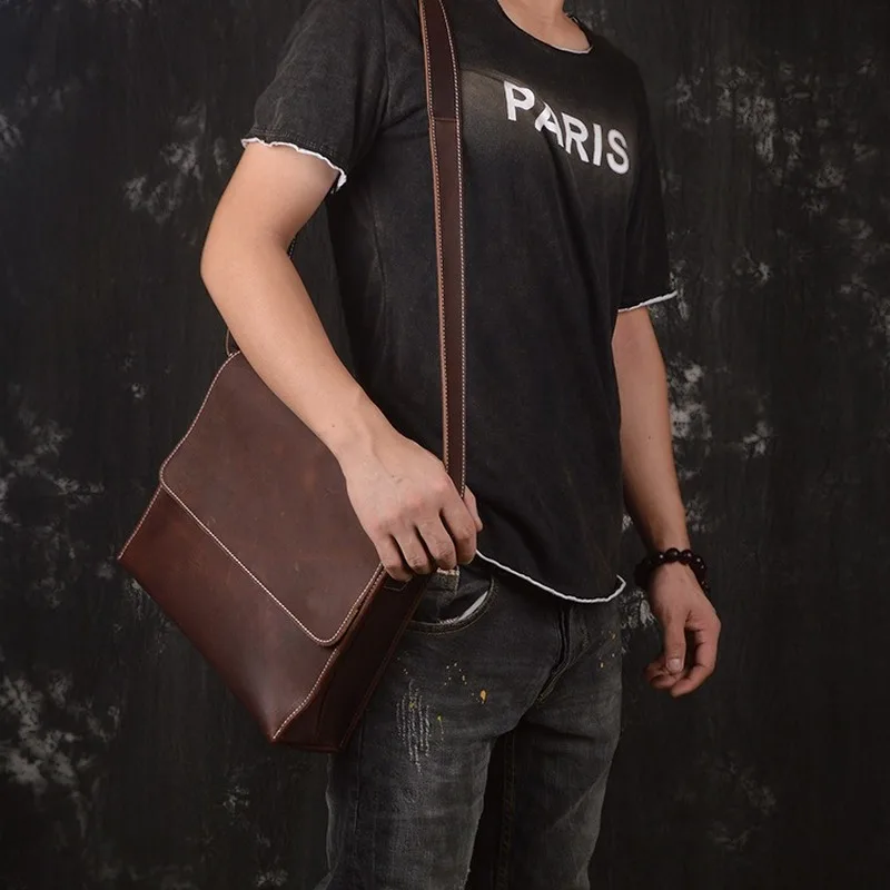 Сумка на плечо новинка первый слой Воловья кожа ручная работа crazy horse