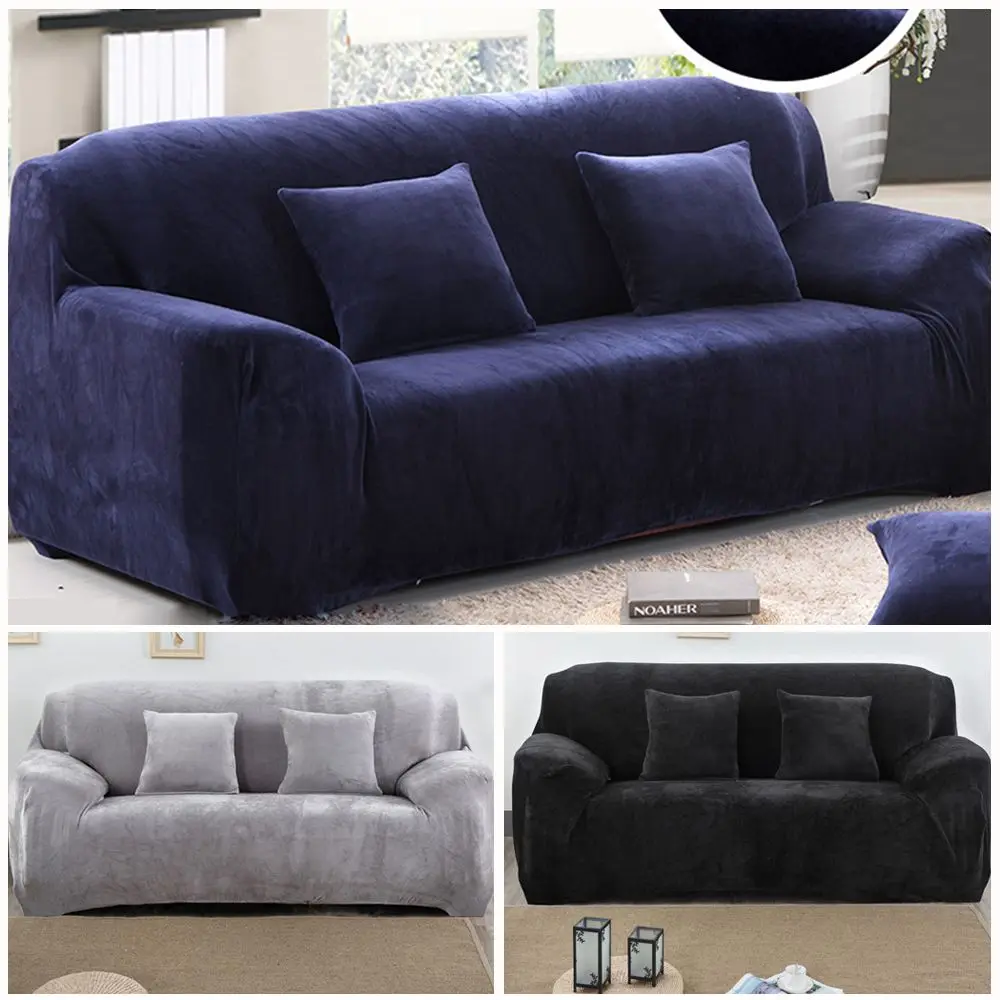 

Современные плюшевые эластичные чехлы на 1/2/3/4 места, утолщенные Бархатные чехлы для дивана, защита для стула, чехол для дивана