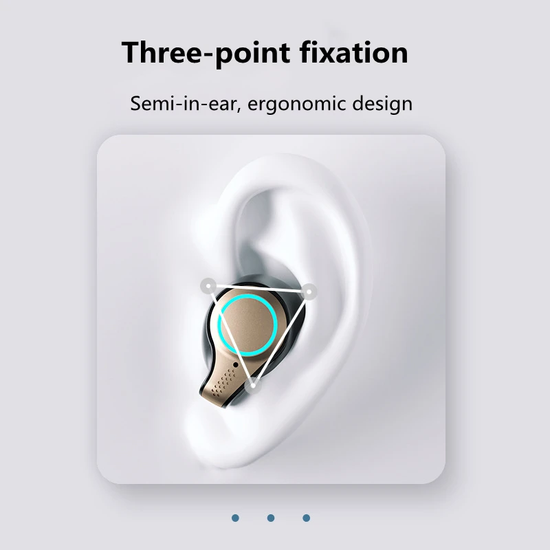 

RUO TWS In-Ear Wireless Bluetooth Earphone Waterproof Sports Touch Control Headsets HIFI Stereo Noise Reduction With Microphones