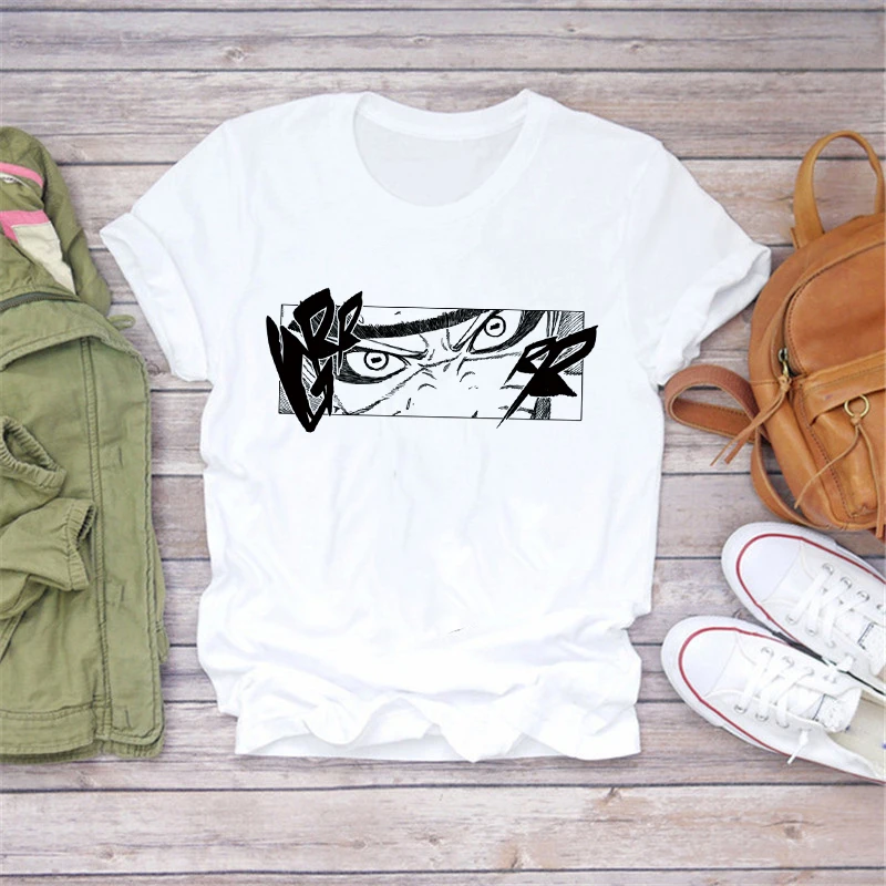 Модная футболка LUSLOS Naruto с японским аниме забавная мультяшная Саске Повседневная