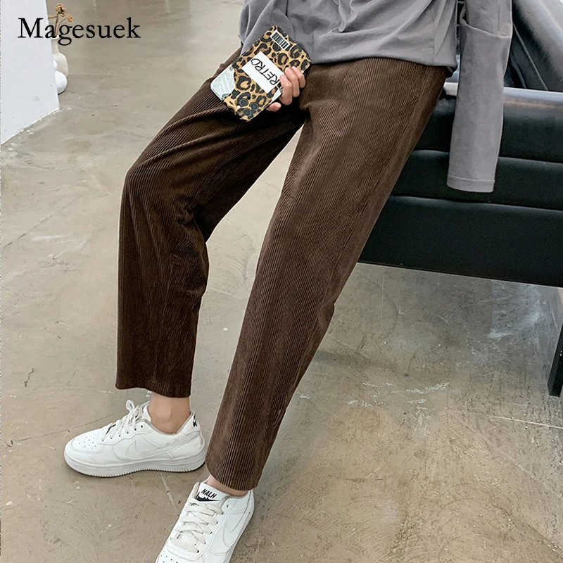 

Брюки-карго женские вельветовые с высокой талией, на осень/зиму