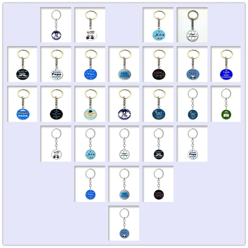 

2020 New Love Dad Gift Men's Keychain Je Suis Un Beau Papa Qui Dechire Father's Keychain Keychain