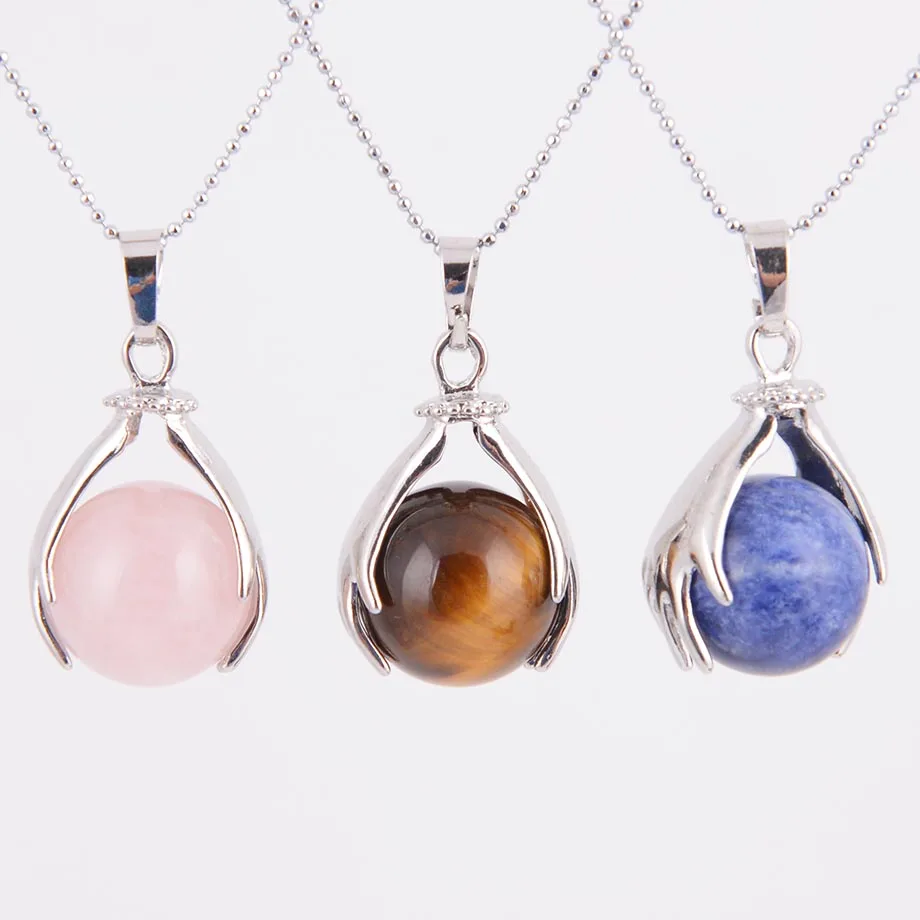 Натуральный тигровый глаз лазурит оникс опал круглые камни бусины кулон с двумя