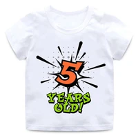 boys and girls happy birthday number 1 3 6 letter kids summer clothes tshirt printing parent child birthday gift digital t shirt