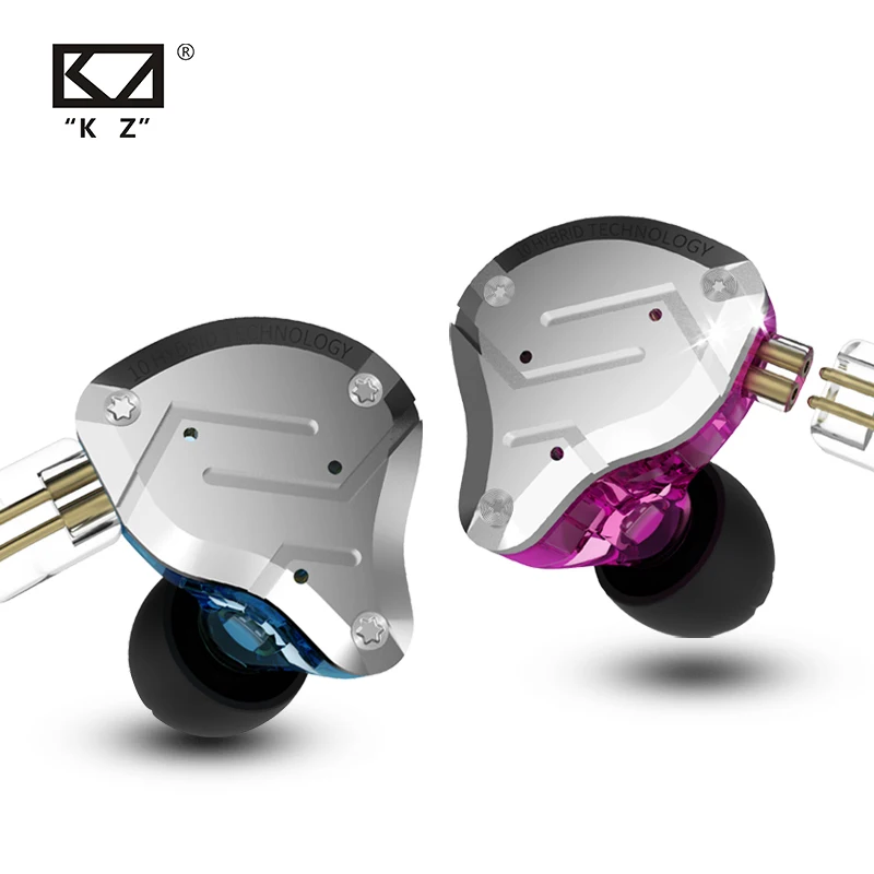 Металлические наушники-вкладыши KZ ZS10 PRO 4BA + 1DD HIFI спортивные наушники с